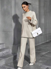 Women's Simple Casual Knit Sweater Set