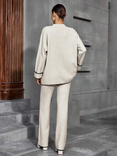 Women's Simple Casual Knit Sweater Set