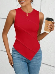 Women's Casual Asymmetric Design Cut Out Tank Top