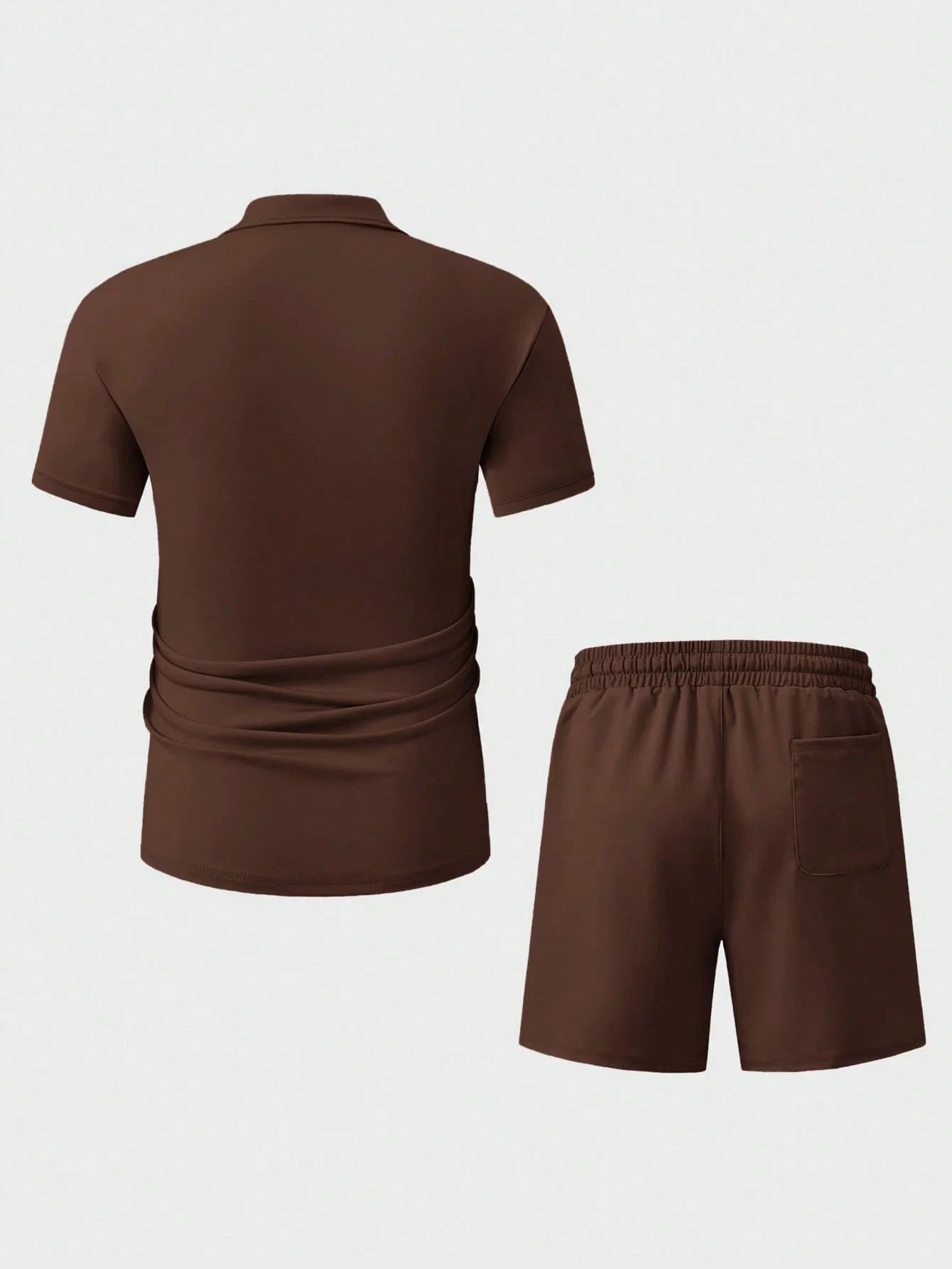 MEN'S CASUAL SOLID COLOR SHORT SLEEVE POLO SHIRT & SHORTS SET