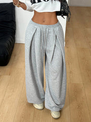 CASUAL BAGGY LOW RISE CUFFED TROUSER