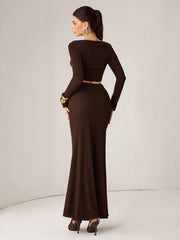 OFF SHOULDER TOP AND MERMAID HEM SKIRT SET