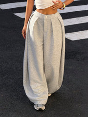 BASIC PLEATED LOW-WAISTED LOOSE BANANA PANTS