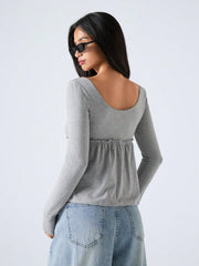 FRONT BUTTON LONG SLEEVE CASUAL SHIRT