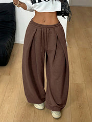 CASUAL BAGGY LOW RISE CUFFED TROUSER