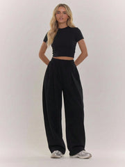 PLEAT DETAIL BALLOON ELASTICATED WAIST JOGGERS