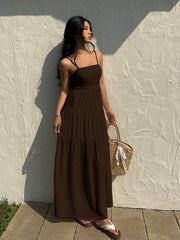 PLEATED LOOSE FLATTERING STYLE SLEEVELESS DRESS