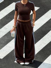 STRIPED SHORT SLEEVE T-SHIRT AND PANTS