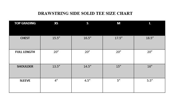DRAWSTRING SIDE SOLID TEE-BLACK
