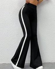 BLACK HIGH WAIST FLARE LEG PANT