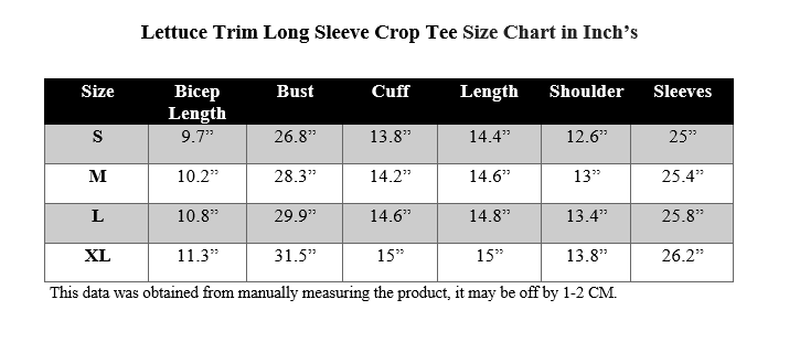 LETTUCE TRIM LONG SLEEVE CROP TEE