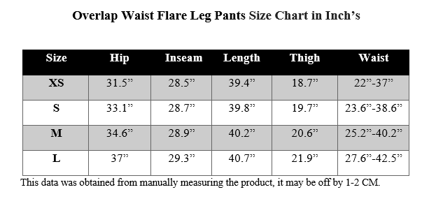 OVERLAP WAIST FLARE LEG PANTS