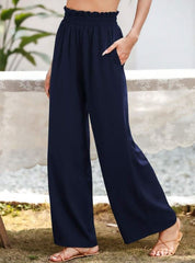 PAPERBAG WAIST WIDE LEG TROUSERS