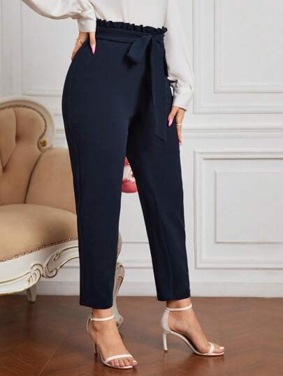 CLASI PLUS PAPERBAG WAIST BELTED PANT