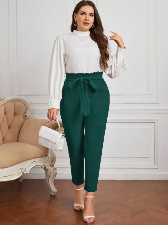 CLASI PLUS PAPERBAG WAIST BELTED PANT