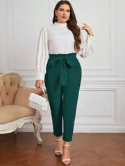 CLASI PLUS PAPERBAG WAIST BELTED PANT