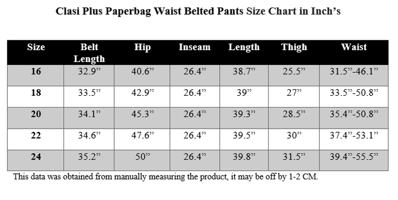 CLASI PLUS PAPERBAG WAIST BELTED PANT