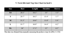 V-NECK RIB-KNIT CROP TOP