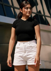 DRAWSTRING SIDE ROUND NECK T-SHIRT