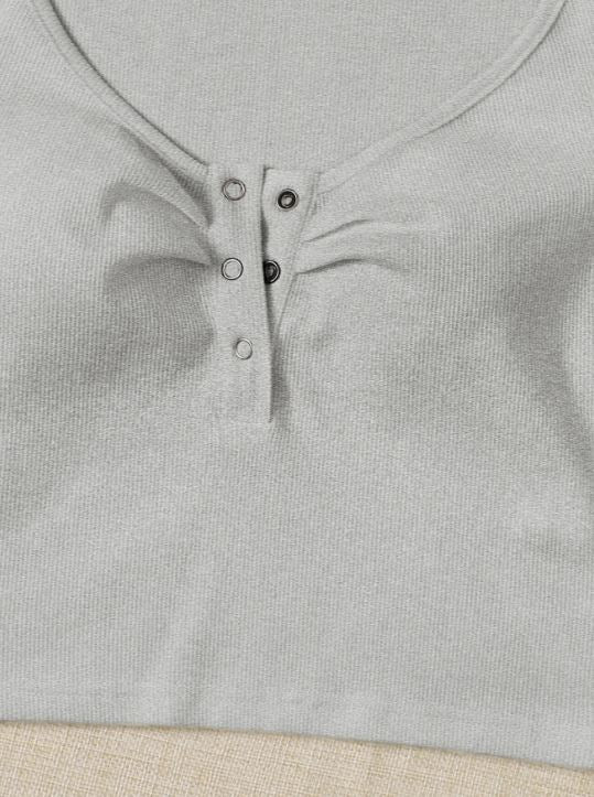PRESS BUTTON HALF PLACKET TEE