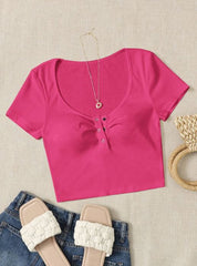 PRESS BUTTON HALF PLACKET TEE