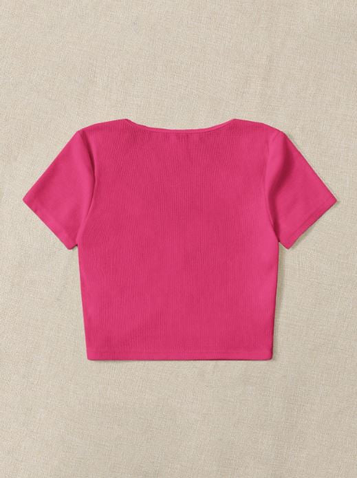 PRESS BUTTON HALF PLACKET TEE