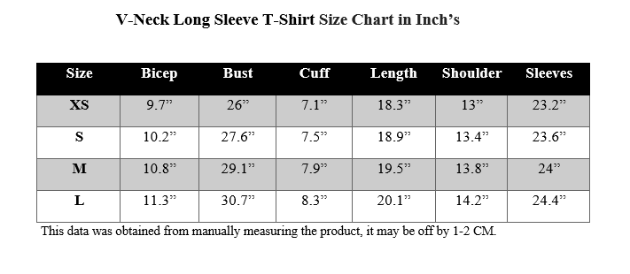 V-NECK LONG SLEEVE CROPPED T-SHIRT