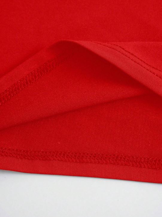 SOLID HIGH NECK CUT OUT DETAIL CROP TEE