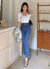 SOLID SCOOP NECK TEE