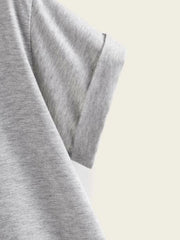 ROLLED CUFF CURVED TEE
