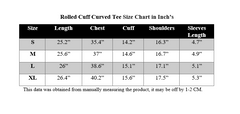 ROLLED CUFF CURVED TEE