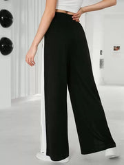 CONTRAST SIDE SEAM SPLIT HEM SWEATPANTS