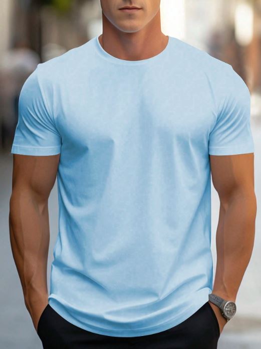 MEN'S SOLID COLOR SHORT SLEEVE T-SHIRT