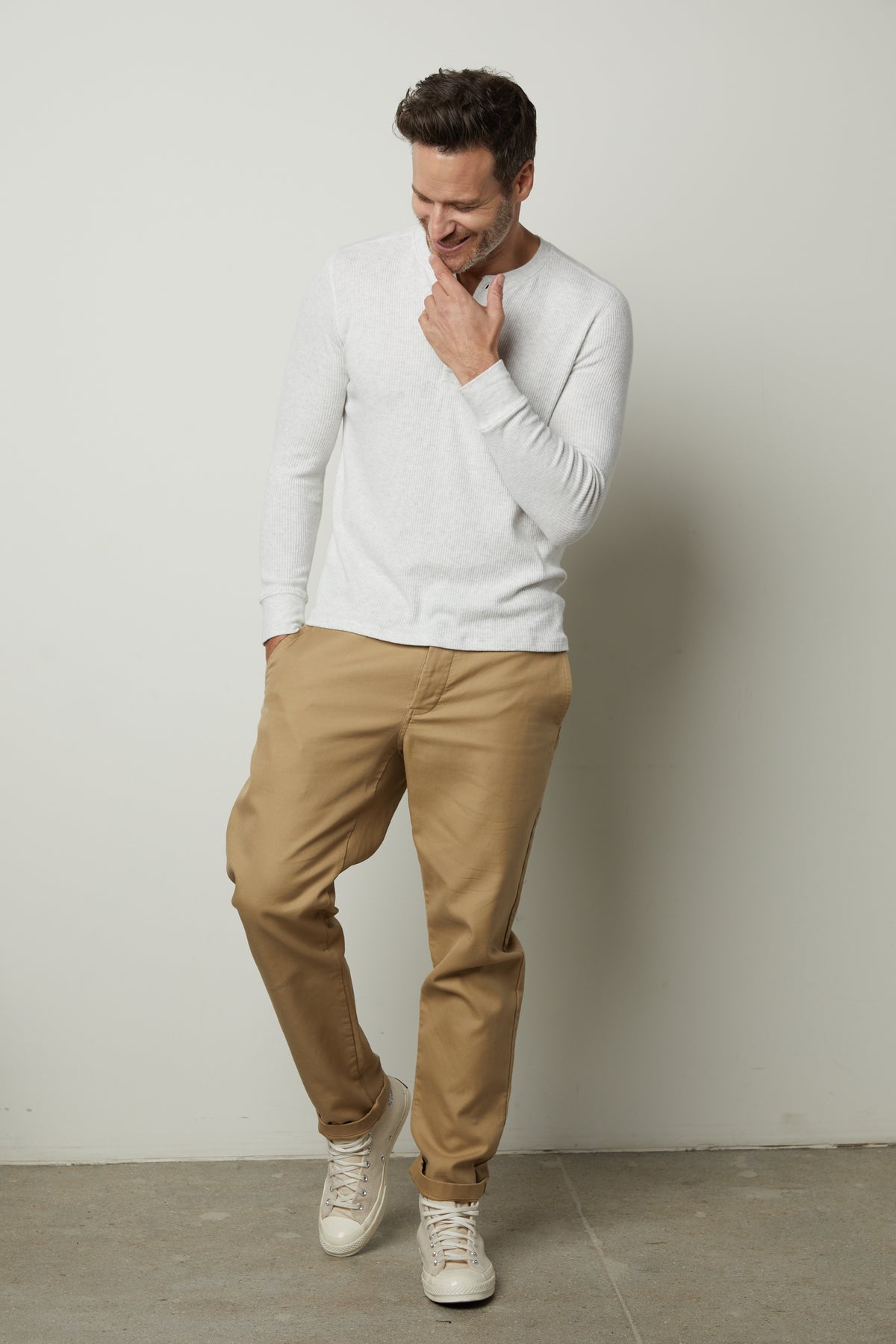 MEN'S WHITE BASIC HANLEY RIBBED TEE