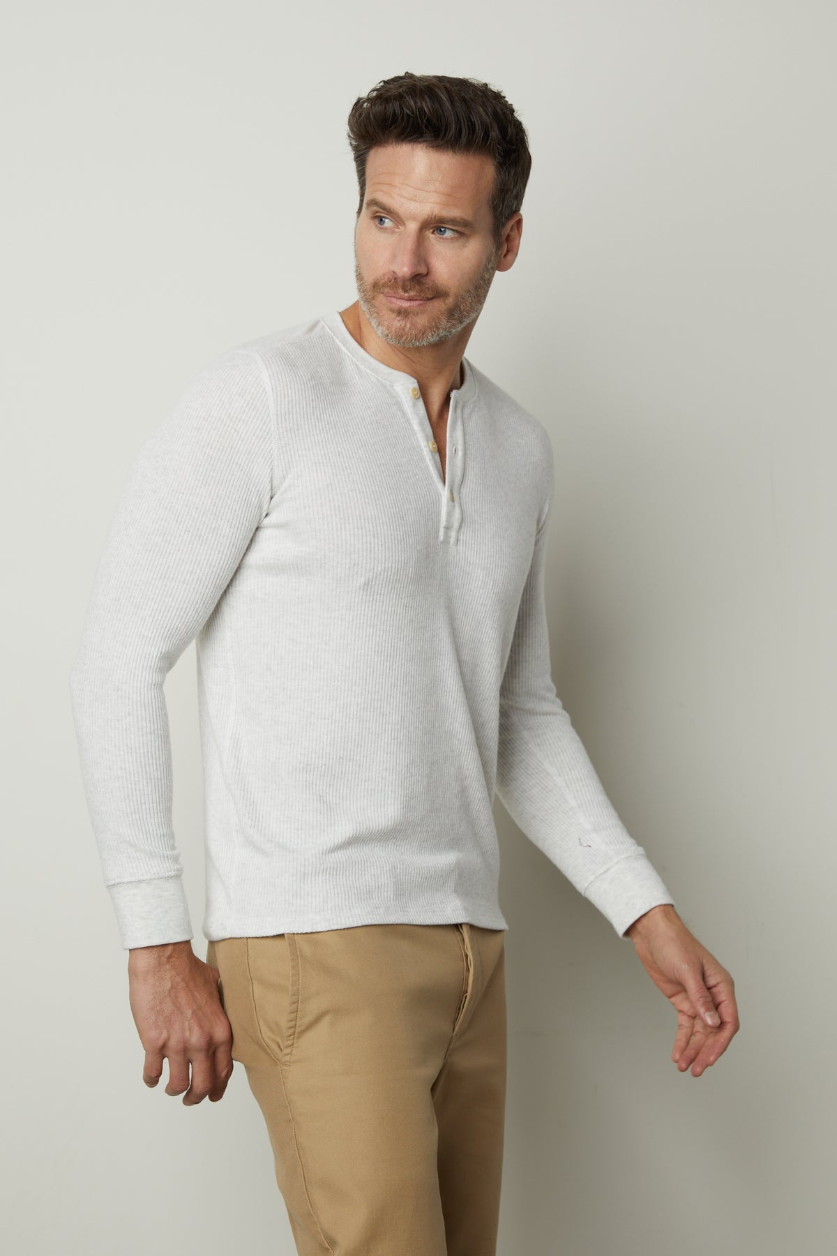 MEN'S WHITE BASIC HANLEY RIBBED TEE