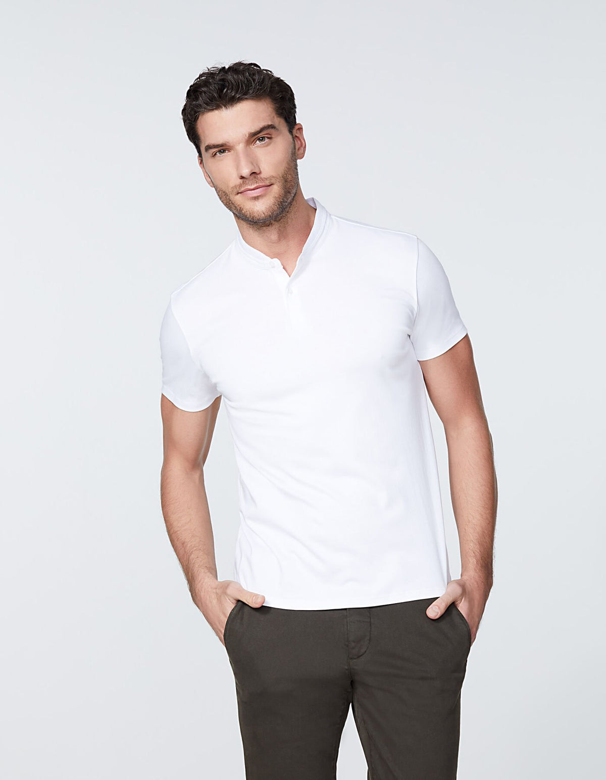 MEN’S WHITE INTERLOCK POLO SHIRT