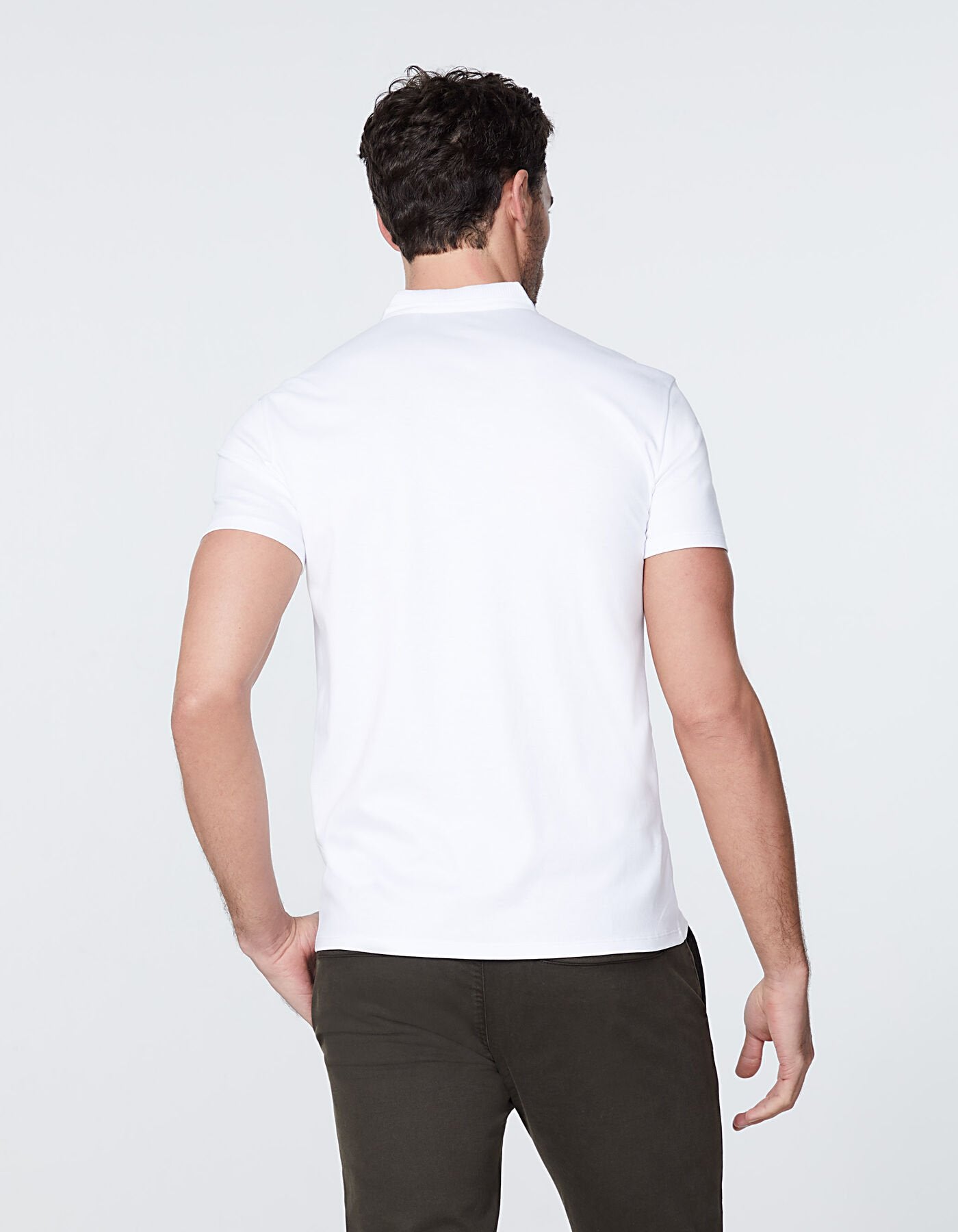 MEN’S WHITE INTERLOCK POLO SHIRT
