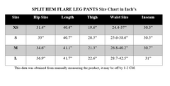 SPLIT HEM FLARE LEG PANTS