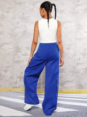 ROYAL BLUE TEEN GIRL SOLID TANK TOP & FLAP POCKET CARGO PANTS