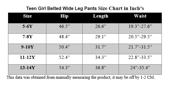 BLACK AND WHITE TWEEN GIRL ROUND NECK TOP & BELTED WIDE LEG PANTS
