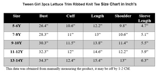 3PCS MULTICOLOR  LETTUCE TRIM RIBBED KNIT TEE
