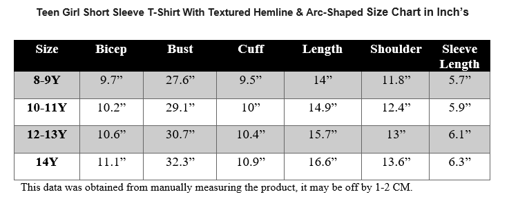 BLACK TEEN GIRLS' ELEGANT SHORT SLEEVE T-SHIRT