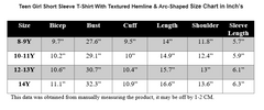 BLACK TEEN GIRLS' ELEGANT SHORT SLEEVE T-SHIRT