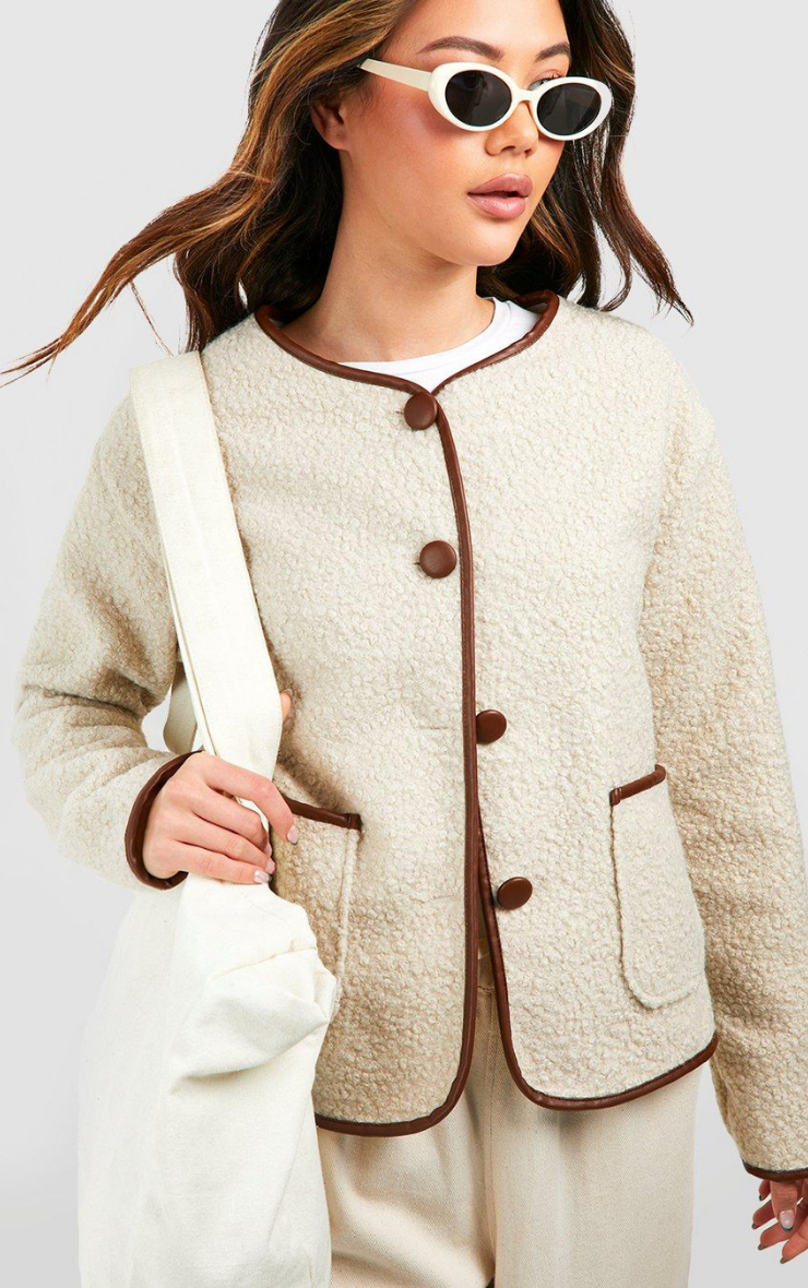 BOUCLE CONTRAST DETAIL JACKET