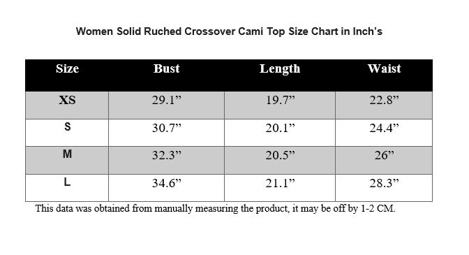 Solid Ruched Crossover Cami Top