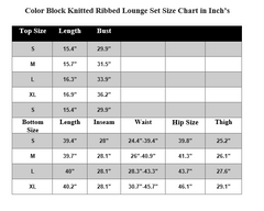 COLOR BLOCK KNITTED RIBBED LOUNGE SET