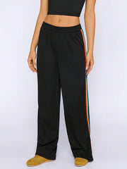 RAINBOW STRIPED TAPE SIDE FLARE LEG TROUSERS