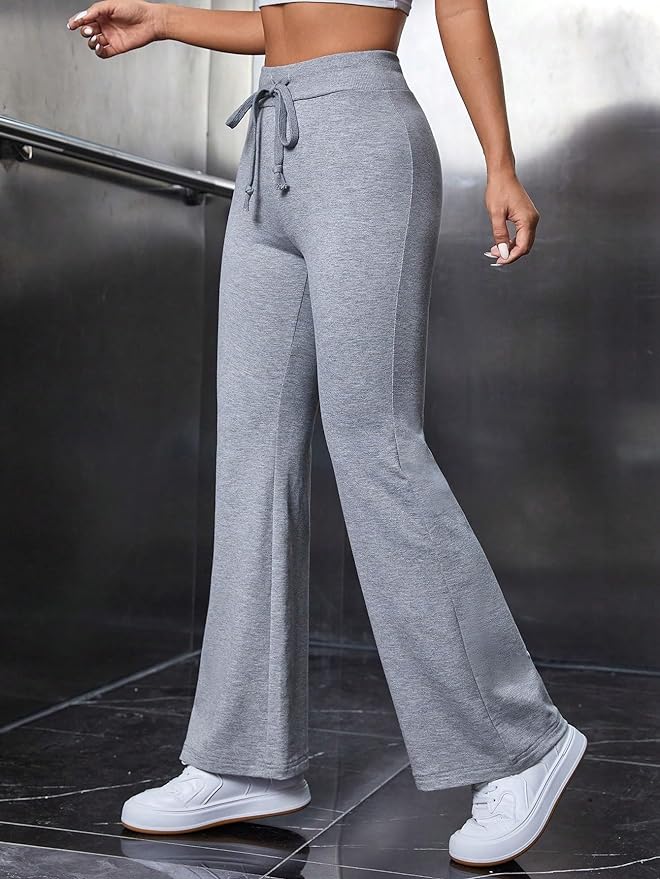 DRAWSTRING WAIST FLARE TROUSER