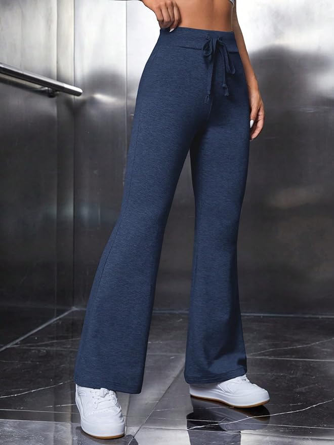 DRAWSTRING WAIST FLARE TROUSER