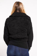 FUR ZIP FRONT BOMBER JACKET